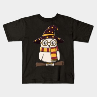 White Owl In Witch Costume Kids T-Shirt